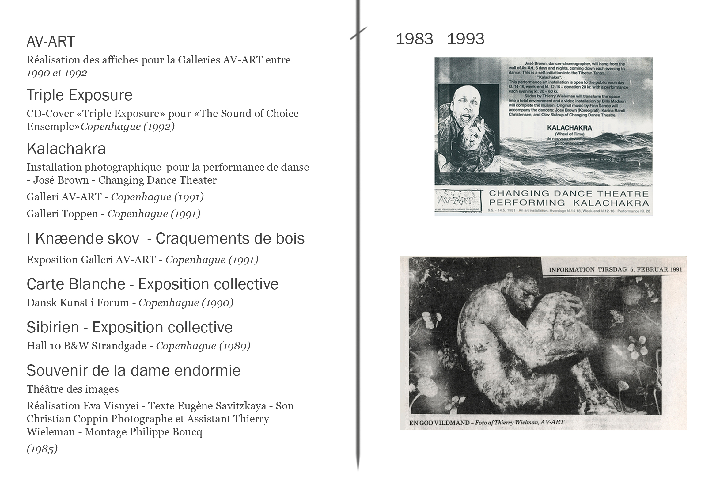 Parcours Artistique Thierry Wieleman